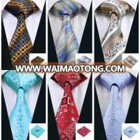 Hi-Tie Wholesale Novelty Silk Handkerchief Cufflinks Mens Tie Set Necktie Set