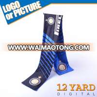 OEM Promotional Custom printed sports scarf football team scarf polyester fan scarf