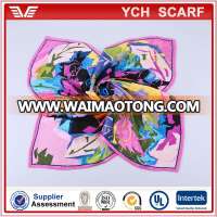 Custom design printed silk square scarf